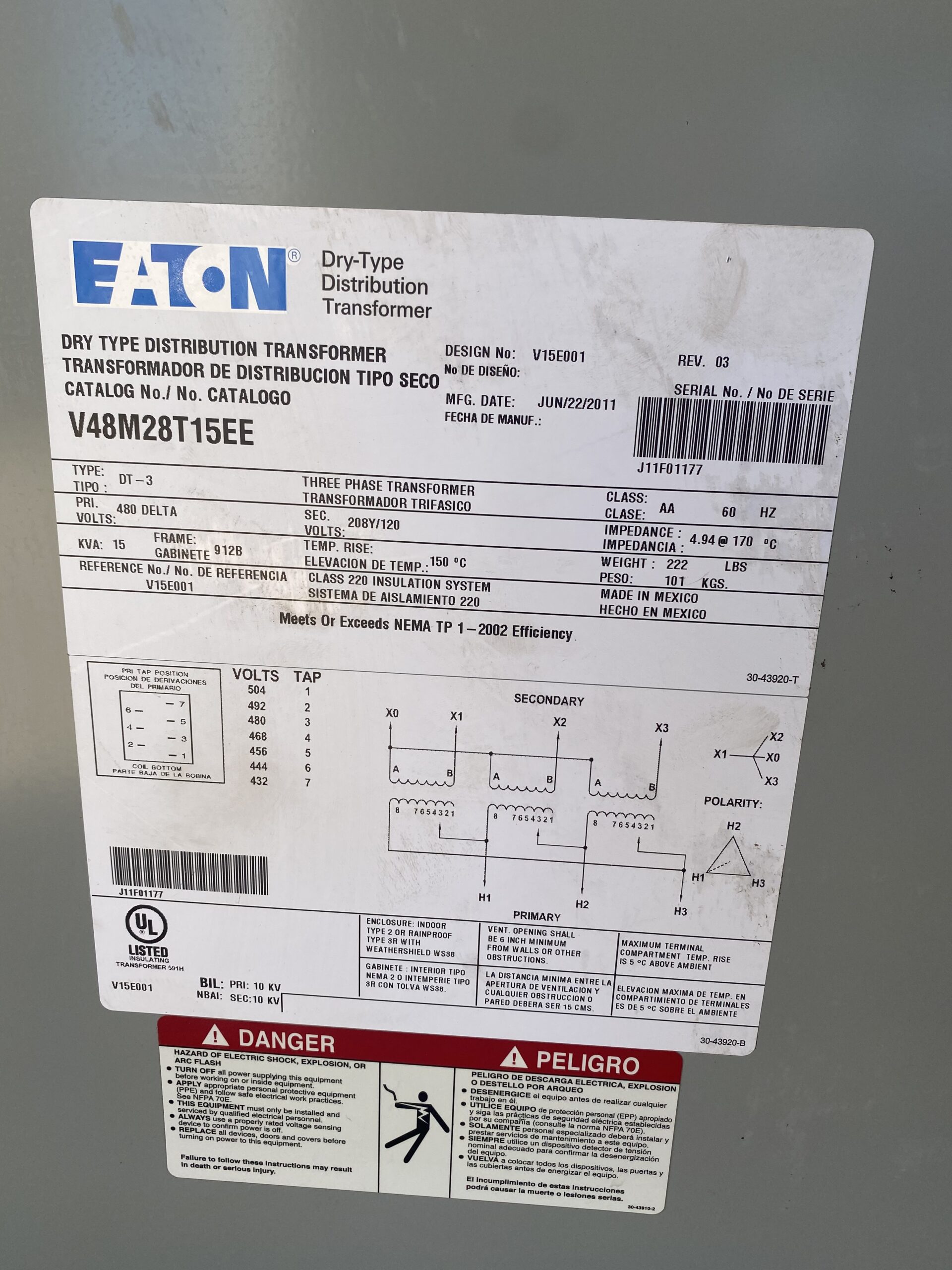 480 V Transformer